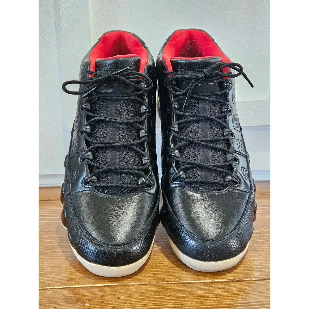 Air‎ Jordan 9 Retro Low Bred Black University Red Snakeskin 832822-001 Mens 11.5